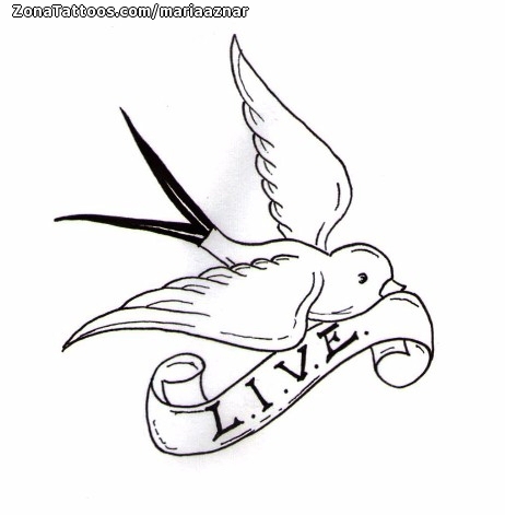 Tattoo flash photo Swallows, Birds, Animals