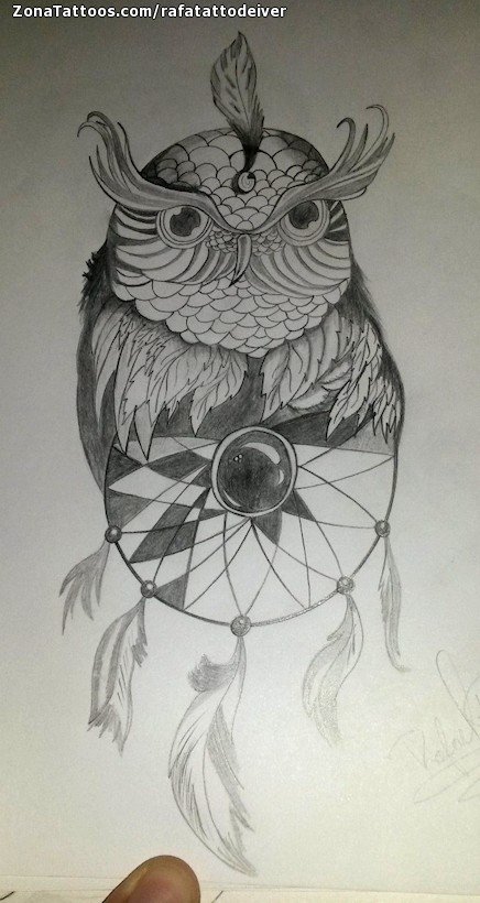 Tattoo flash photo Owls, Birds, Animals