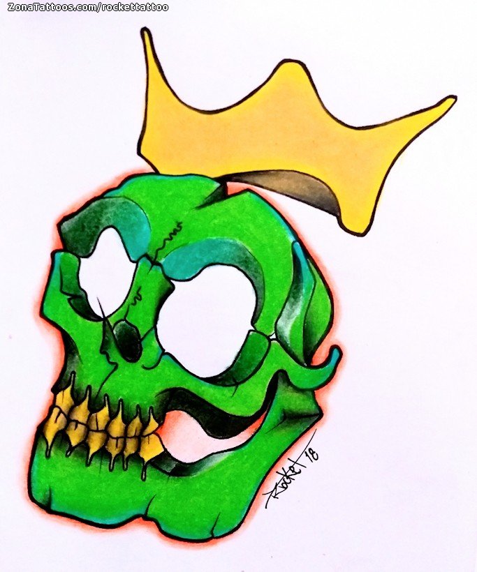 Tattoo flash photo Skulls, Crowns, Gothic