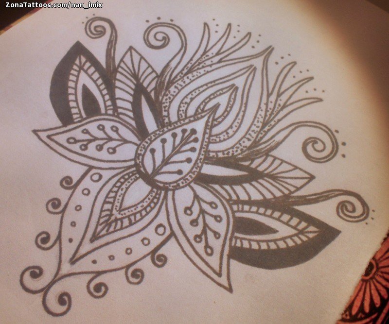 Tattoo flash photo Mandalas, Lotus