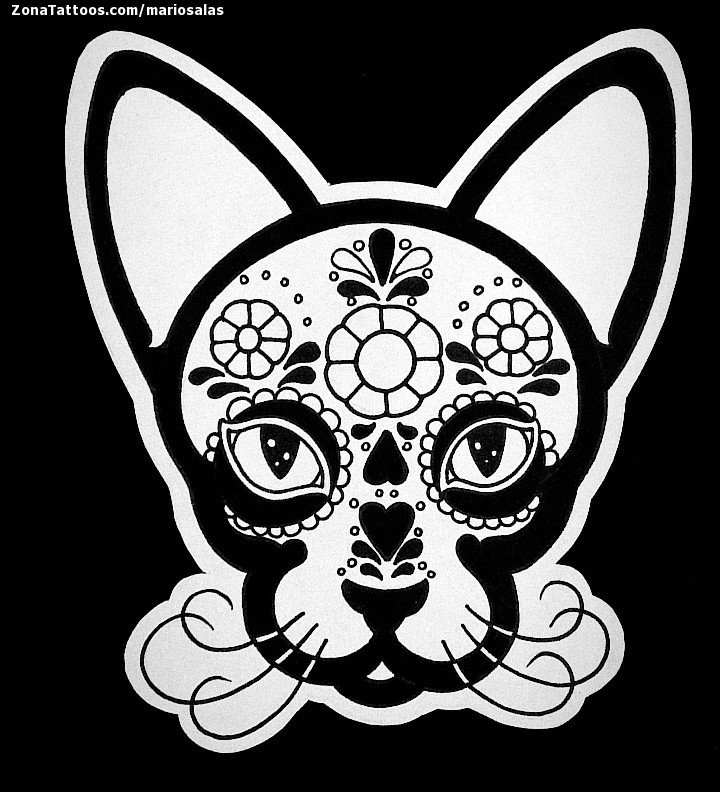 Tattoo flash photo Cats, Animals