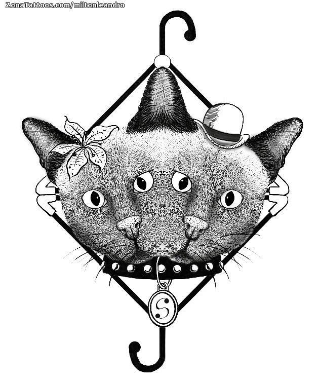 Tattoo flash photo Cats, Animals, Hangers