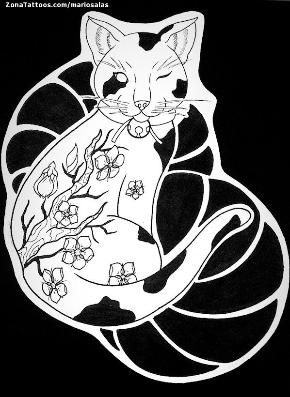 Tattoo flash photo Cats, Animals