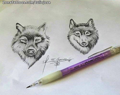 Tattoo flash photo Wolfs, Animals