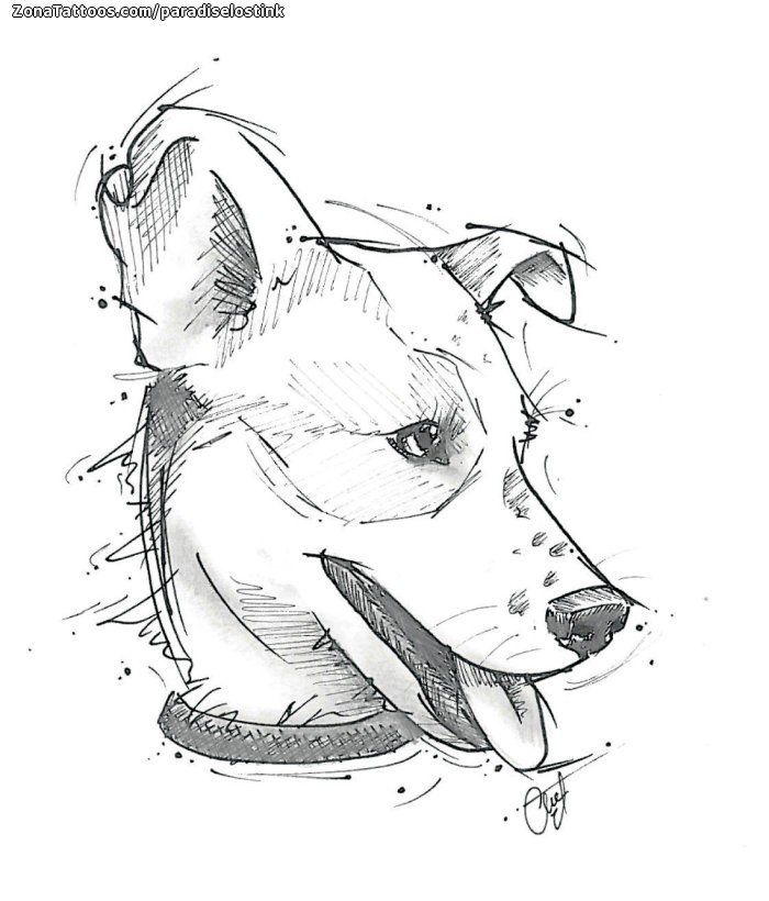 Tattoo flash photo Dogs, Animals