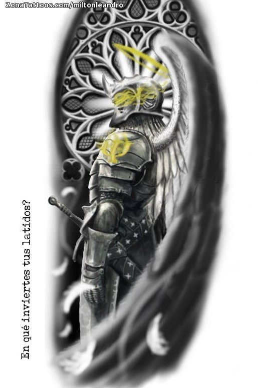 Tattoo flash photo Warriors, Angels, Fantasy