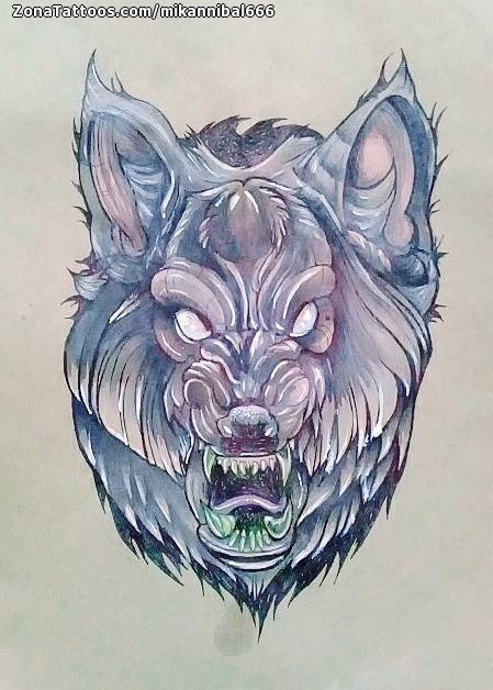 Tattoo flash photo Wolfs, Animals