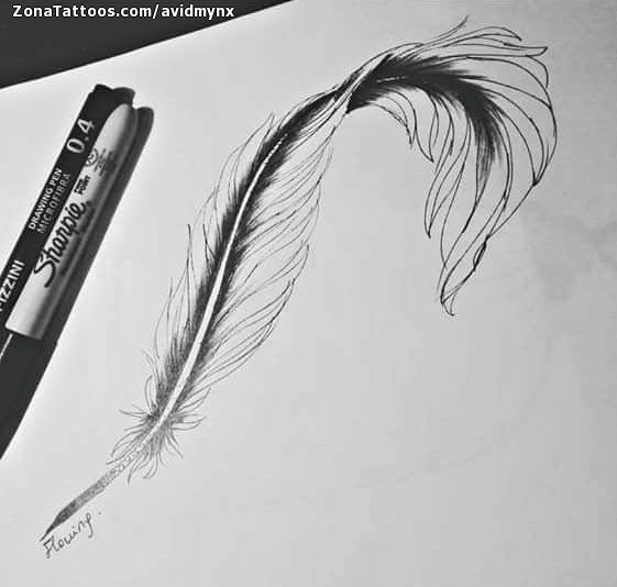 Tattoo flash photo Feathers