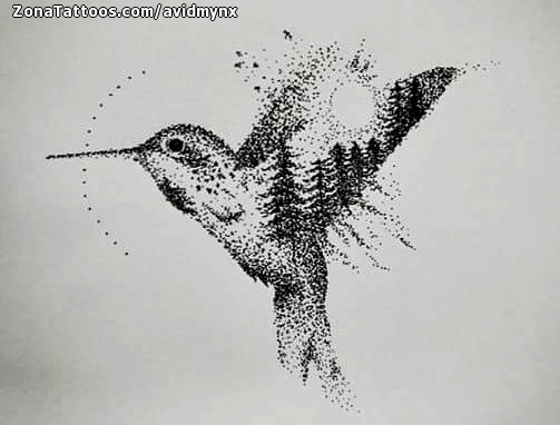 Tattoo flash photo Humming bird, Birds, Animals