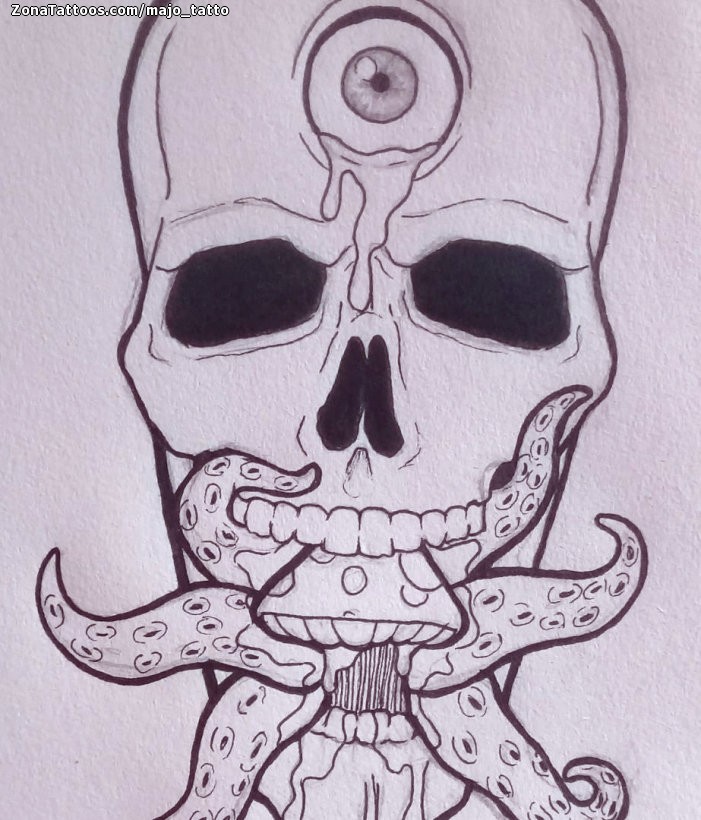 Tattoo flash photo Skulls, Gothic