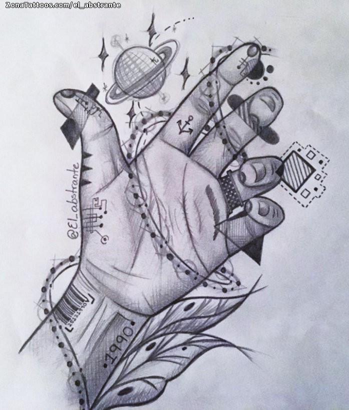 Tattoo flash photo Hands