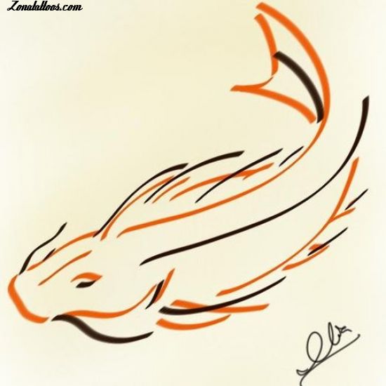 Tattoo flash photo Koi, Fish, Animals