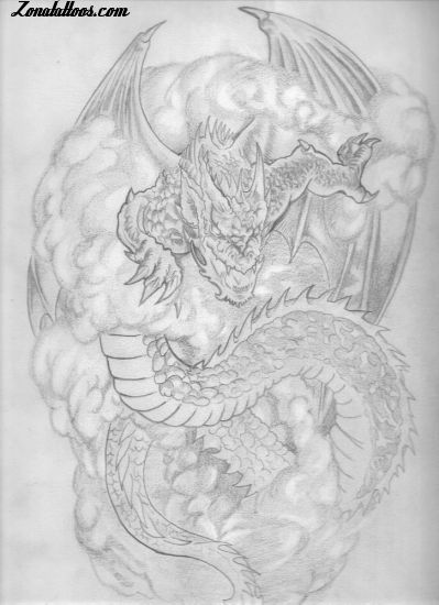 Tattoo flash photo Dragons, Fantasy