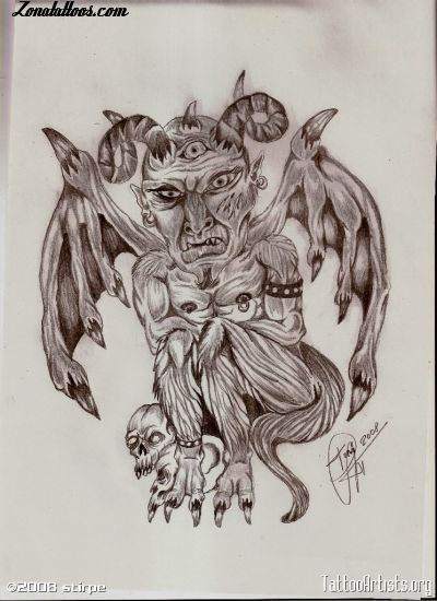 Tattoo flash photo Gothic, Demons