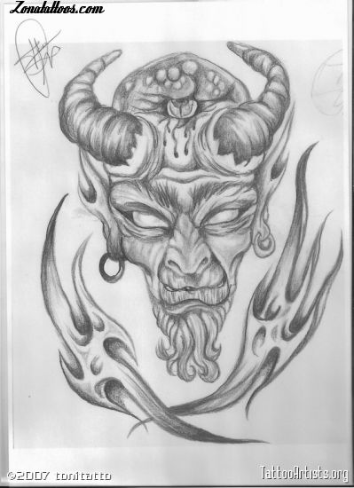 Tattoo flash photo Demons, Gothic