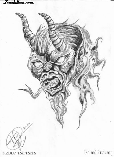 Tattoo flash photo Demons, Gothic