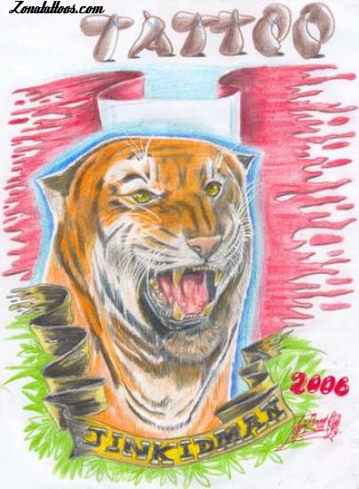 Tattoo flash photo Tigers, Animals