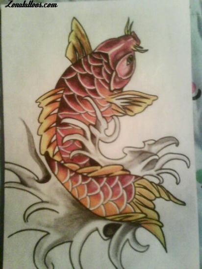 Tattoo flash photo Koi, Animals, Fish