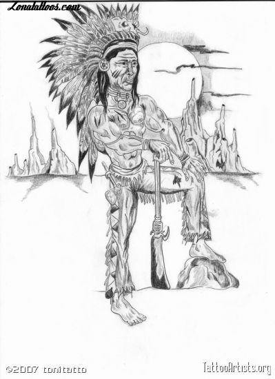 Tattoo flash photo Indians