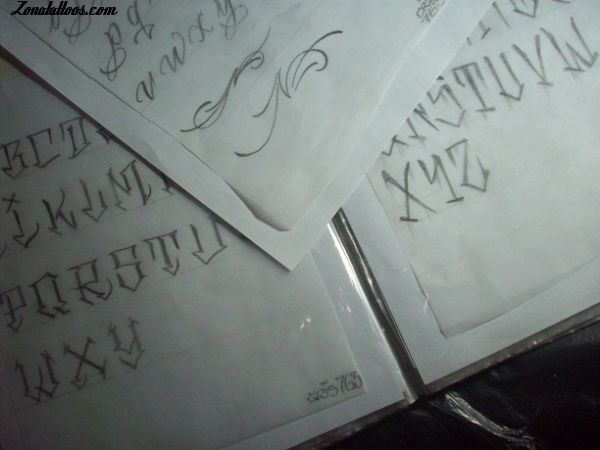 Tattoo flash photo Letters