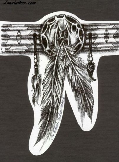 Tattoo flash photo Feathers, Indians