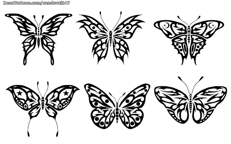 Tattoo flash photo Butterflies, Tribal, Insects