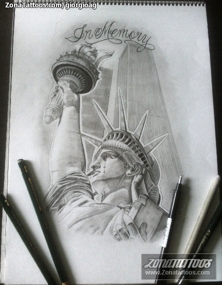 Tattoo flash photo Monuments, The Statue of Liberty