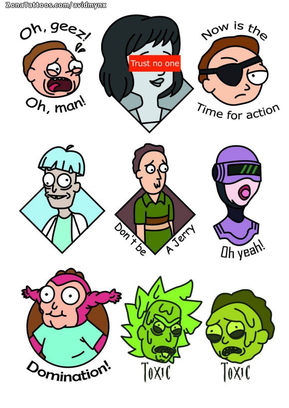 Tattoo flash photo Rick and Morty, TV Shows