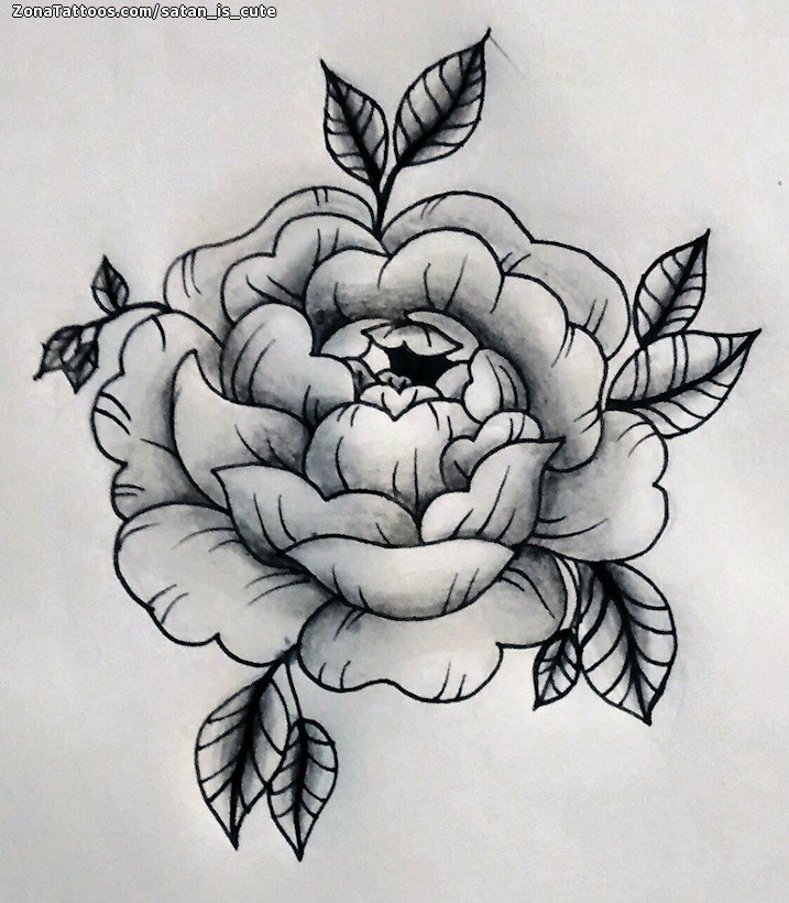Tattoo flash photo Camellias, Flowers